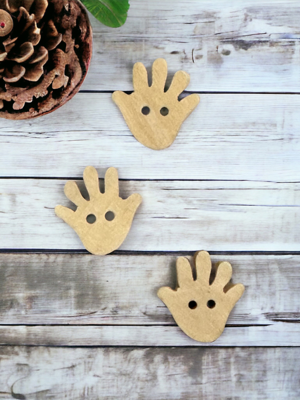 Wooden Hand button/sign