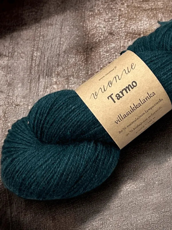 Kotimainen sukkalanka Vuonue Tarmo tumma petrooli