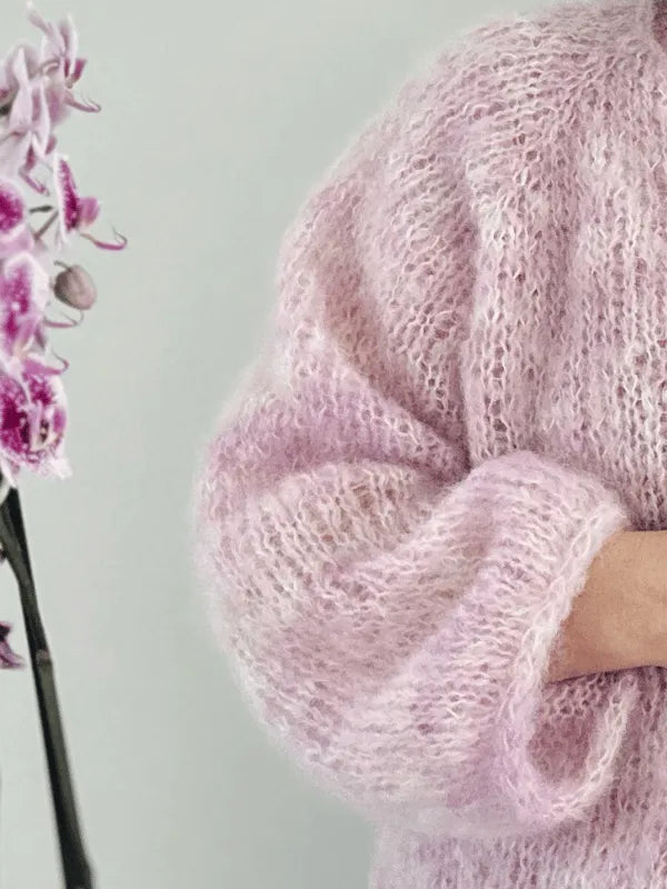 Fluff cardigan knitting pattern +WoolWomen Fluff Mohair SizeXl-3XL