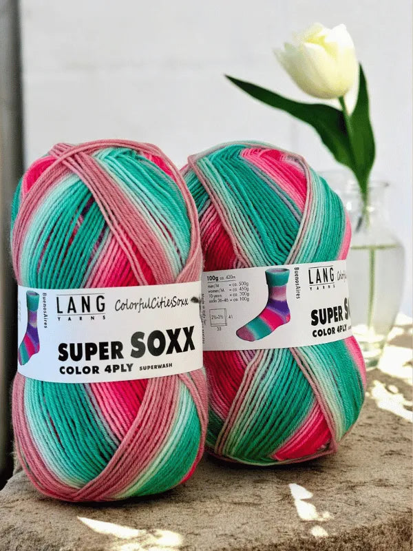 Lang Super soxx 4ply -Colorful cities soxx