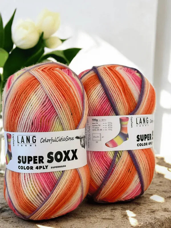 Lang Super soxx 4ply -Colorful cities soxx
