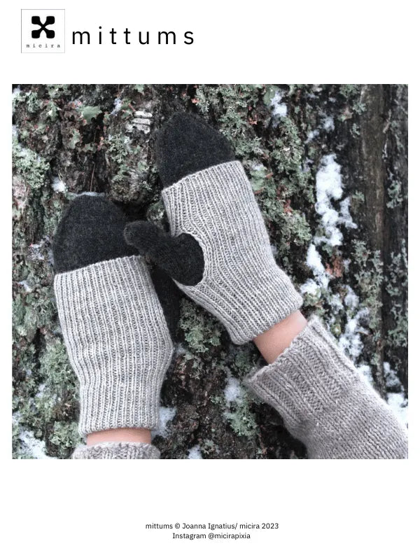 Mittums Finger mittens knitting pattern (PDF)