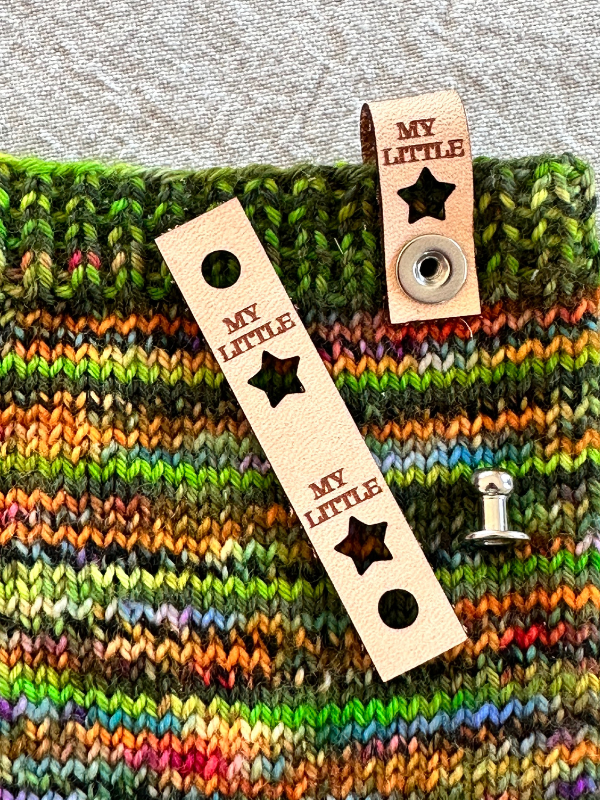 Leather knitting label, My little star