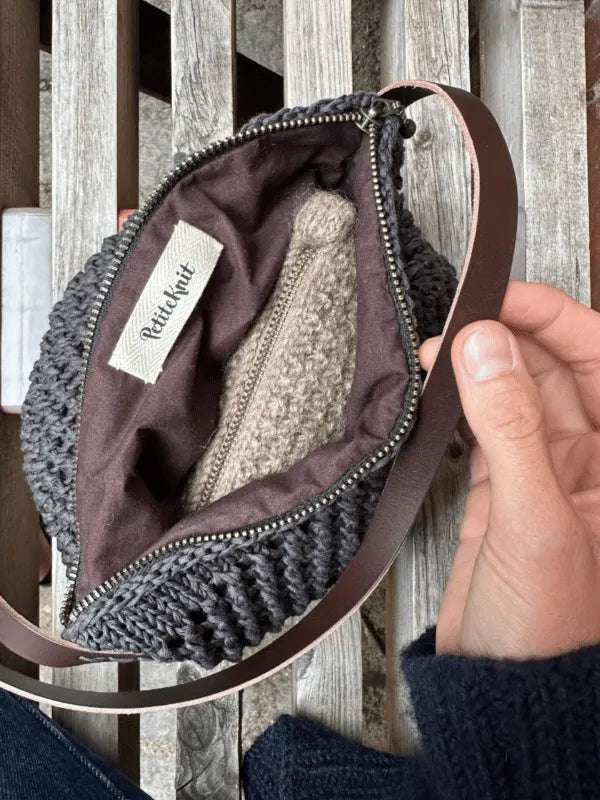 PetiteKnit Inner lining for round bottom bag 58 cm brown