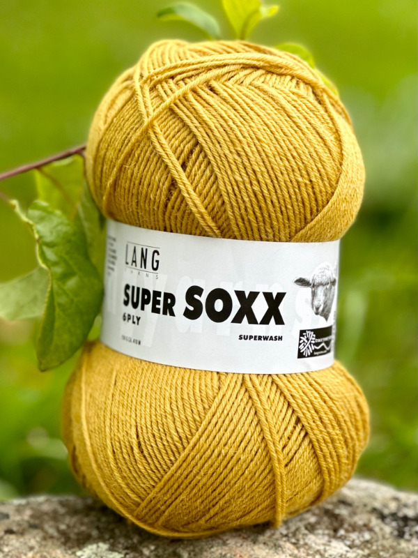 Juhani sock pattern PDF + Lang Super soxx 6ply
