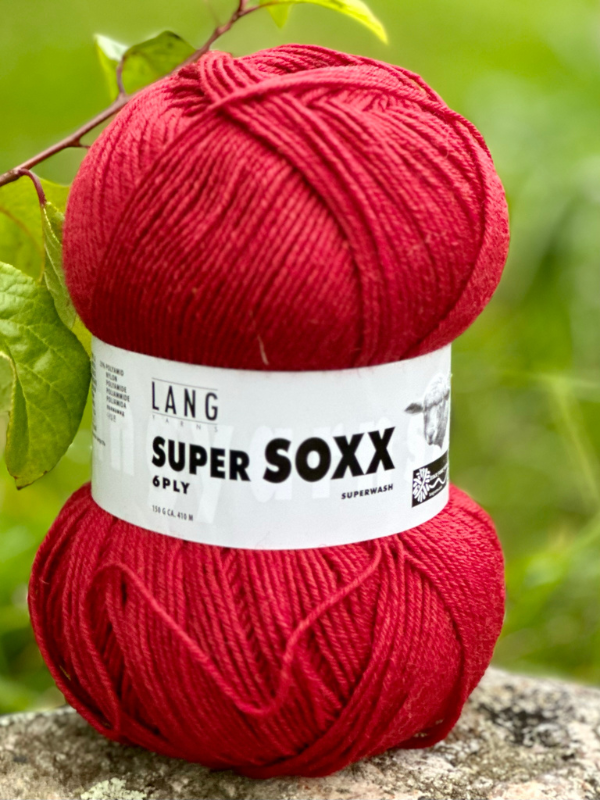 Juhani sock pattern PDF + Lang Super soxx 6ply