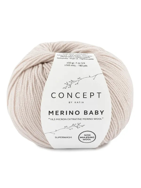 Pehmeä katia baby merino neulontaan sävy vaalea beige 27