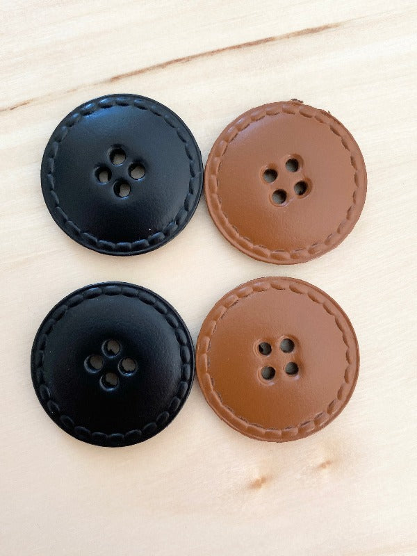 25mm Button from recycled leather