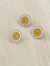 Flower button, metal 20mm