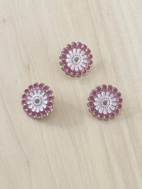 Flower button, metal 20mm