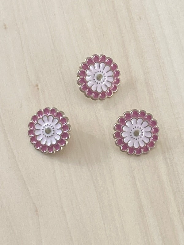 Flower button, metal 20mm