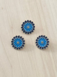 Flower button, metal 20mm