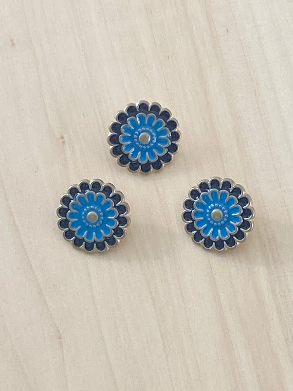 Flower button, metal 20mm
