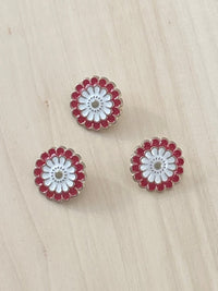 Flower button, metal 20mm