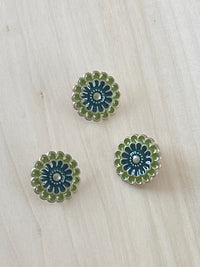 Flower button, metal 20mm