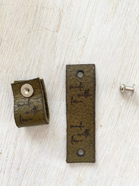 Leather badge, Made with love